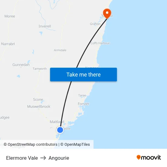 Elermore Vale to Angourie map