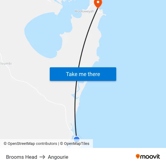 Brooms Head to Angourie map