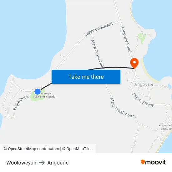 Wooloweyah to Angourie map