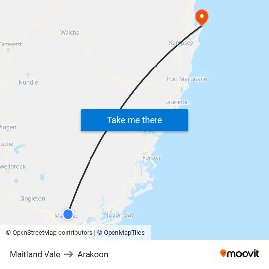 Maitland Vale to Arakoon map