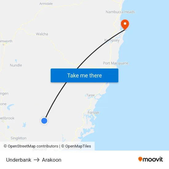 Underbank to Arakoon map