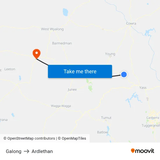 Galong to Ardlethan map