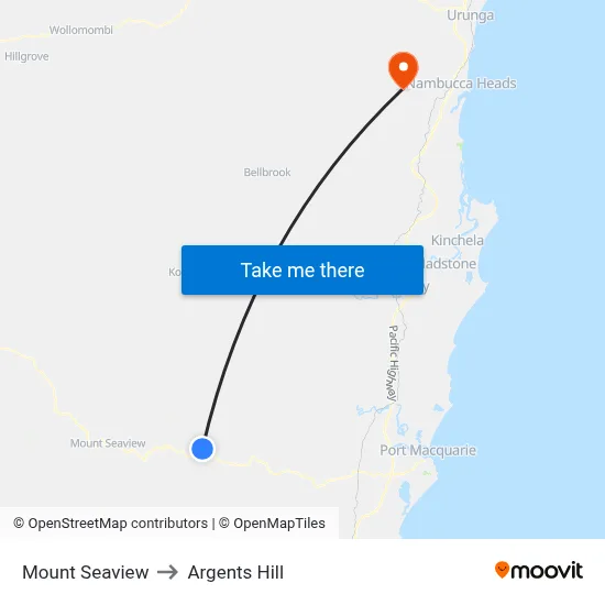 Mount Seaview to Argents Hill map