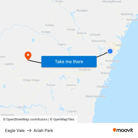 Eagle Vale to Ariah Park map