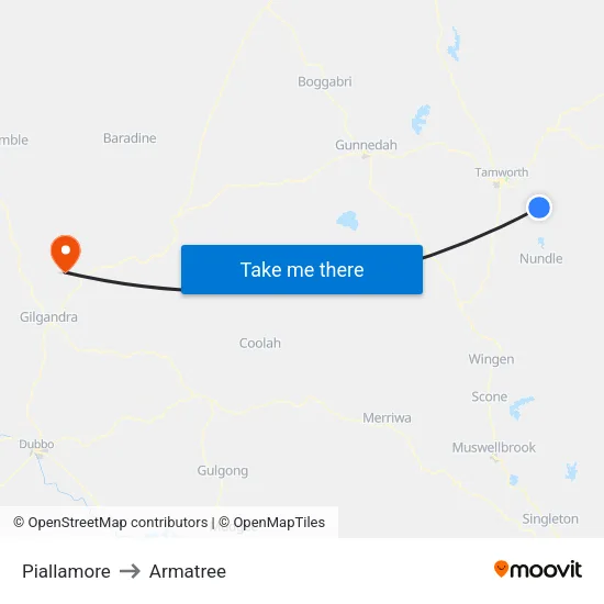 Piallamore to Armatree map