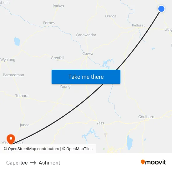 Capertee to Ashmont map