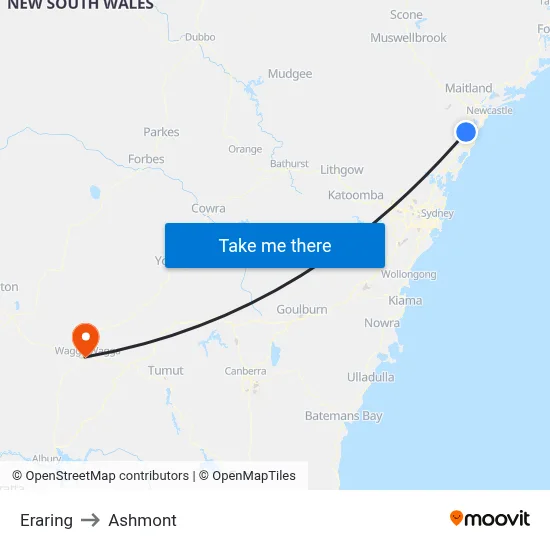 Eraring to Ashmont map