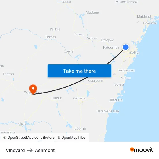 Vineyard to Ashmont map