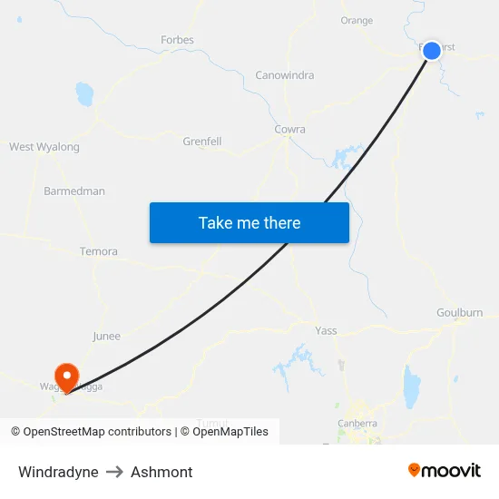 Windradyne to Ashmont map