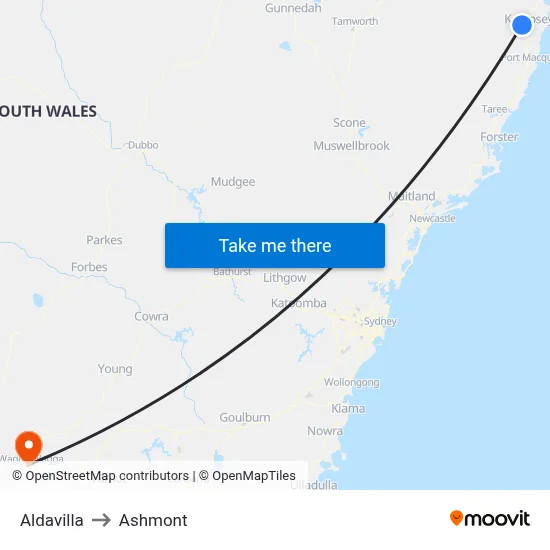 Aldavilla to Ashmont map