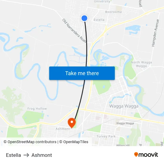 Estella to Ashmont map