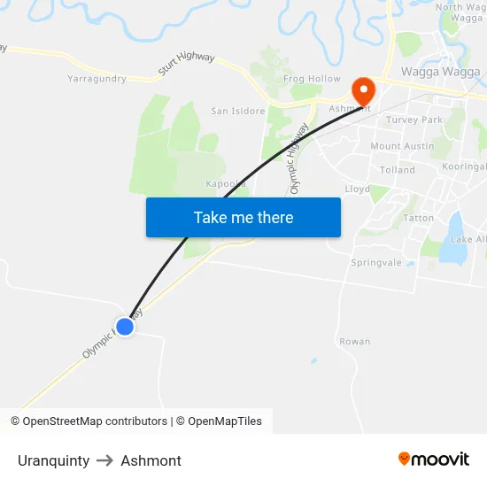 Uranquinty to Ashmont map