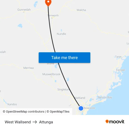 West Wallsend to Attunga map