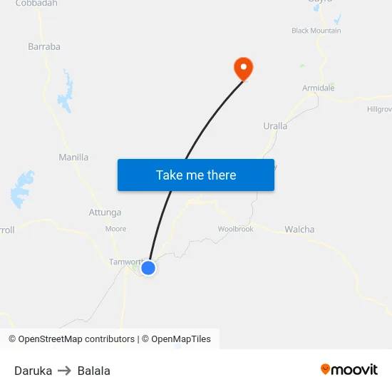 Daruka to Balala map