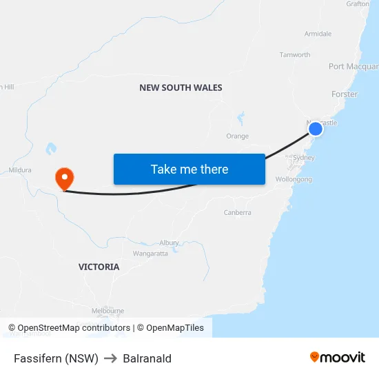 Fassifern (NSW) to Balranald map
