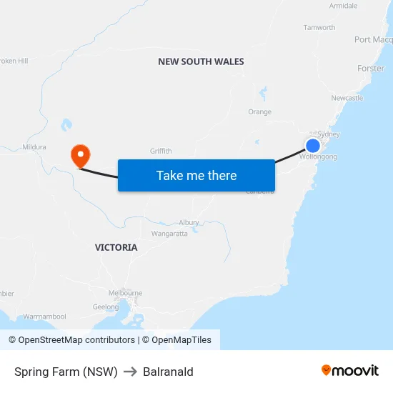 Spring Farm (NSW) to Balranald map