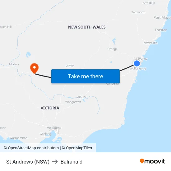 St Andrews (NSW) to Balranald map