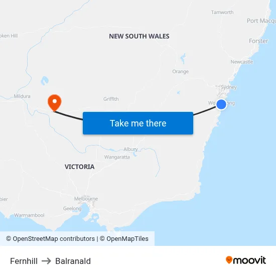 Fernhill to Balranald map