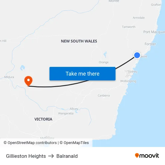 Gillieston Heights to Balranald map