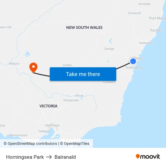 Horningsea Park to Balranald map