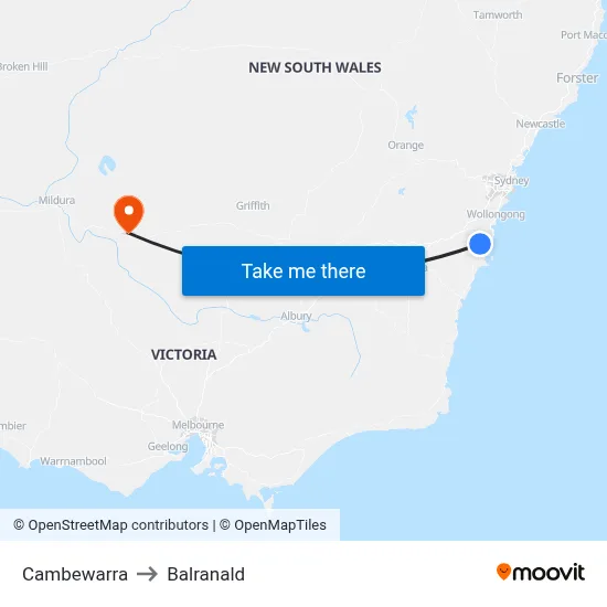 Cambewarra to Balranald map