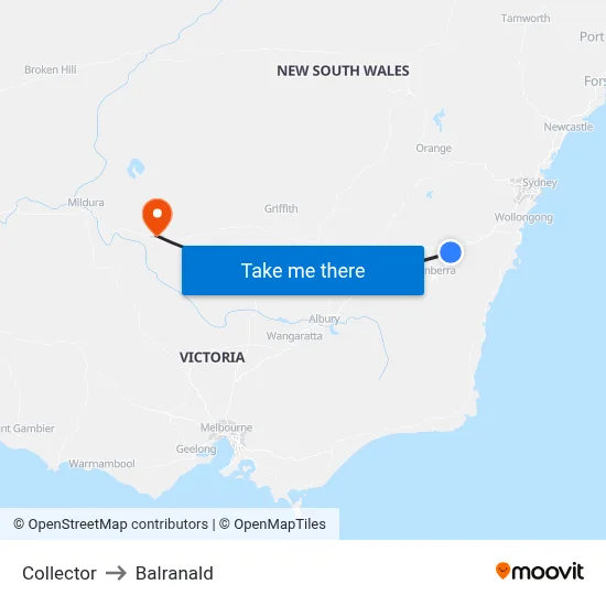 Collector to Balranald map