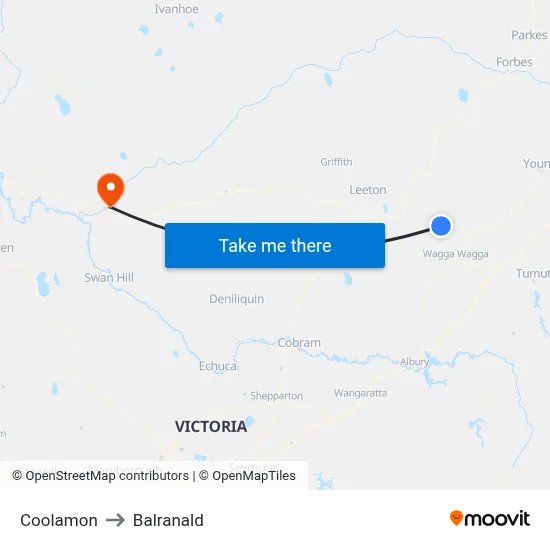 Coolamon to Balranald map