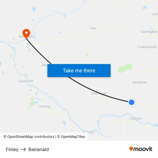 Finley to Balranald map
