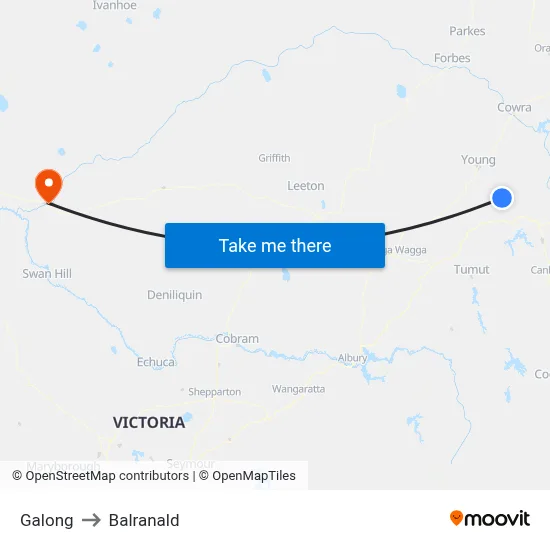 Galong to Balranald map