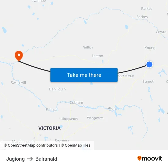 Jugiong to Balranald map