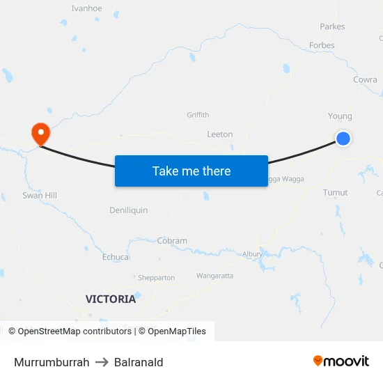 Murrumburrah to Balranald map