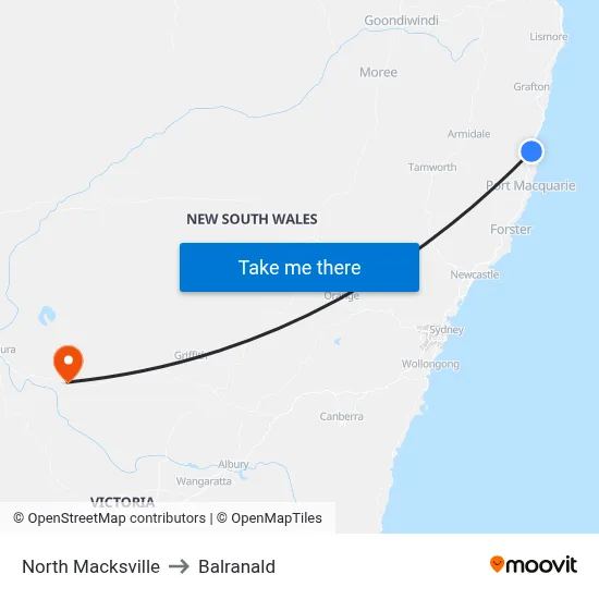 North Macksville to Balranald map