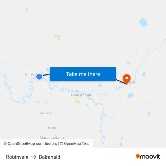 Robinvale to Balranald map