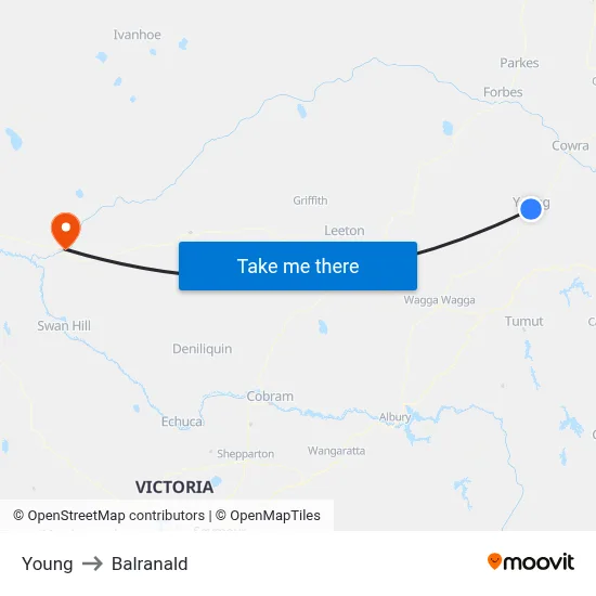 Young to Balranald map