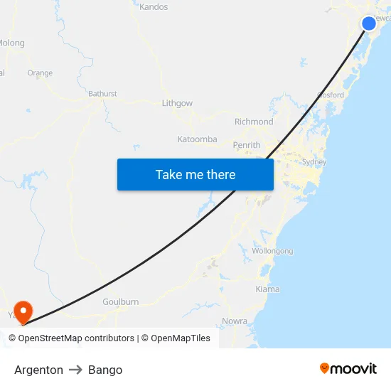 Argenton to Bango map