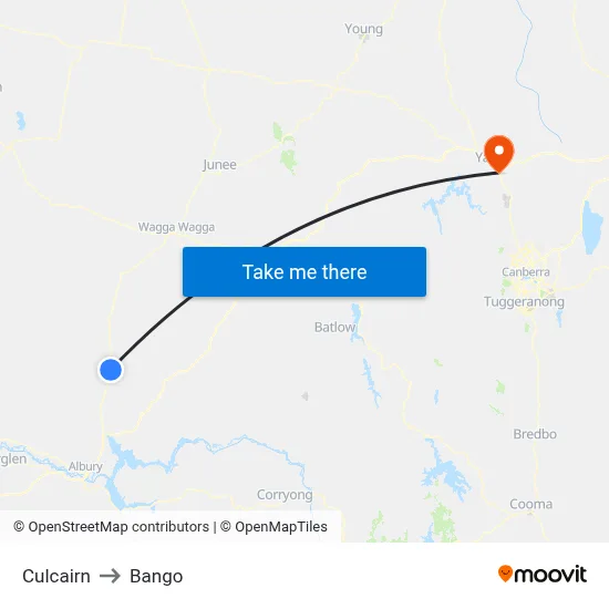 Culcairn to Bango map