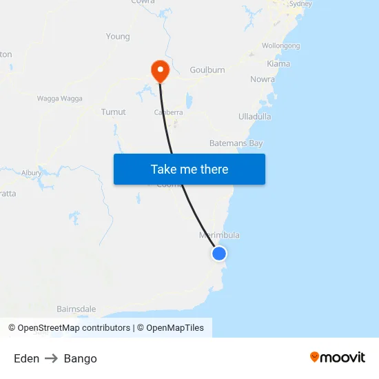 Eden to Bango map