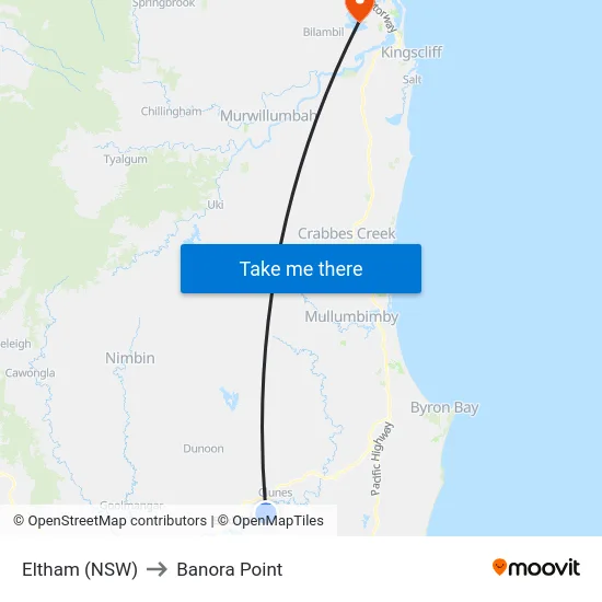 Eltham (NSW) to Banora Point map