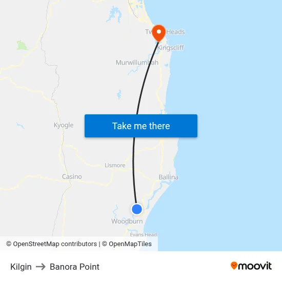 Kilgin to Banora Point map