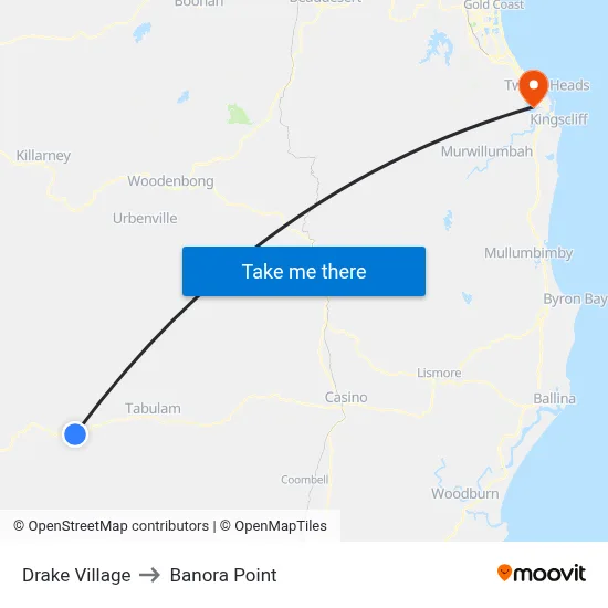 Drake Village to Banora Point map