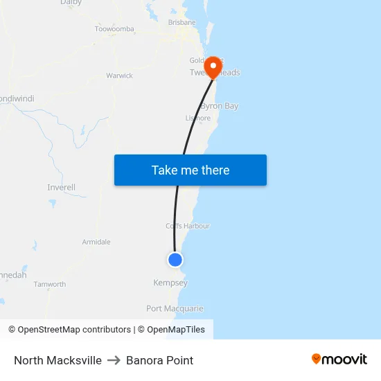 North Macksville to Banora Point map