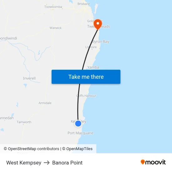 West Kempsey to Banora Point map