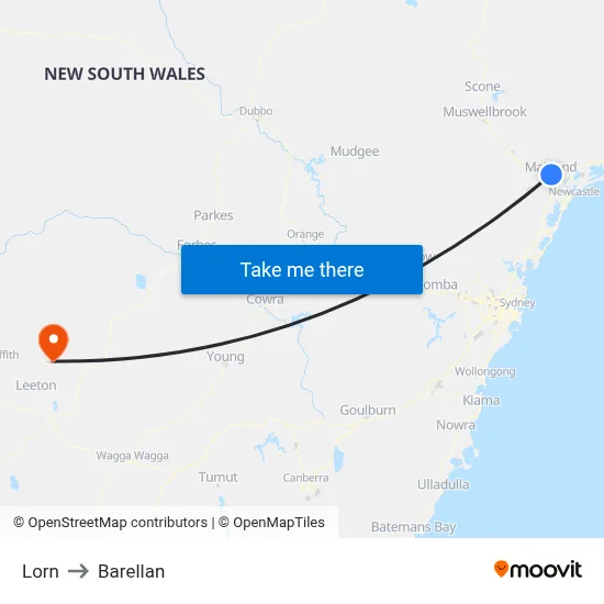 Lorn to Barellan map