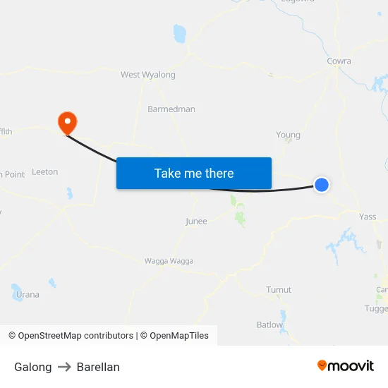 Galong to Barellan map