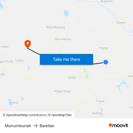 Murrumburrah to Barellan map