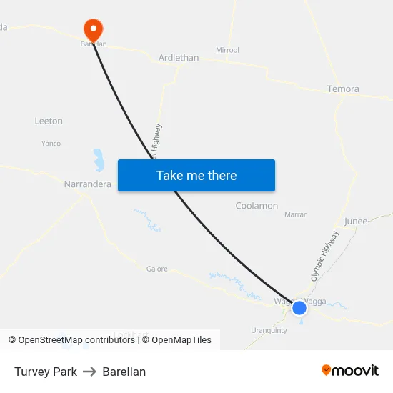 Turvey Park to Barellan map