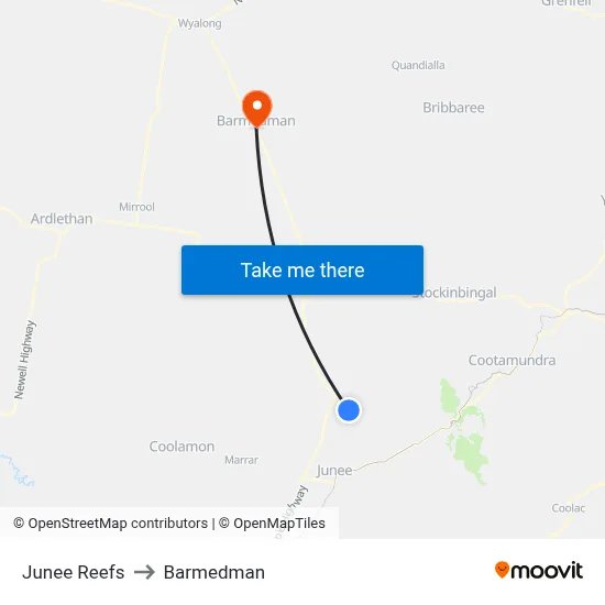 Junee Reefs to Barmedman map