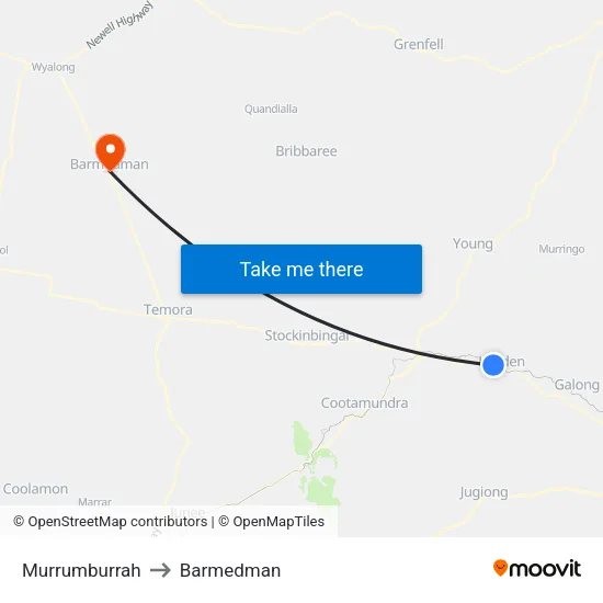 Murrumburrah to Barmedman map
