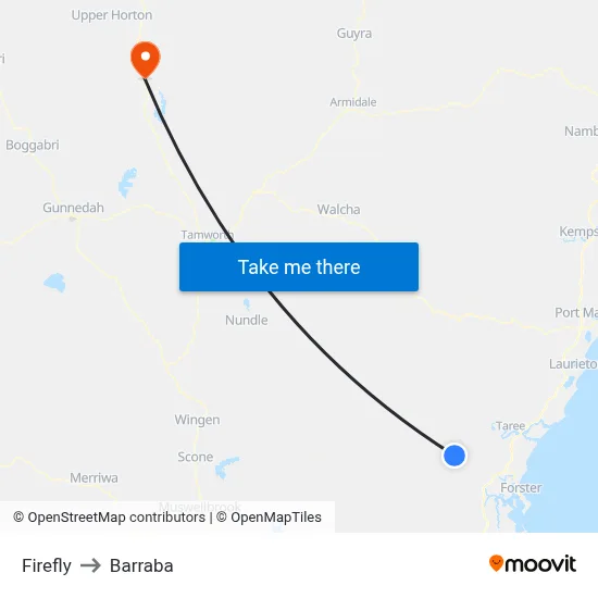 Firefly to Barraba map