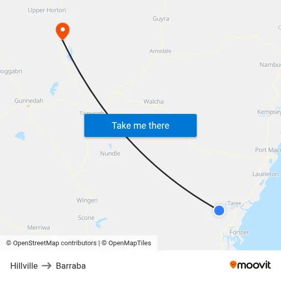 Hillville to Barraba map
